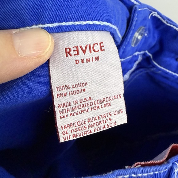 REVICE DENIM AVIATOR CARGO PANTS ELECTRIC BLUE WIDE LEG WOMEN 24 - Picture 15 of 16